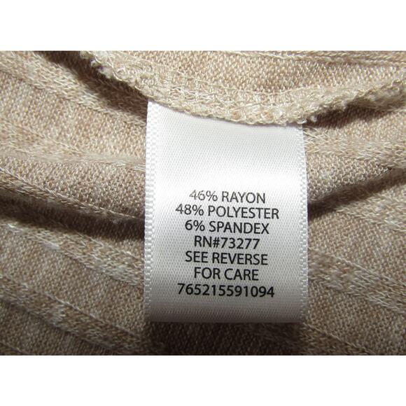 VTG Dana Buckman Rayon Tan Wrap Sweater sz M Coastal Neutral Nautical Cottage - Picture 5 of 6